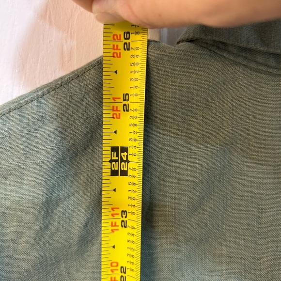 Cynthia Rowley 100% Linen Button Up Sz M Short Sleeve Boxy Bohemian Beach Nature - Picture 6 of 7